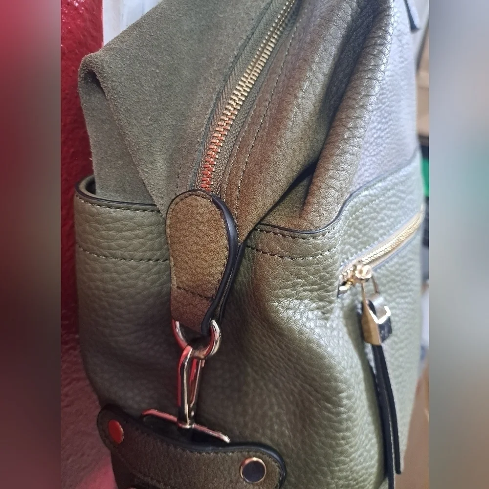 NWOT Pebbled Olive Green London Satchel